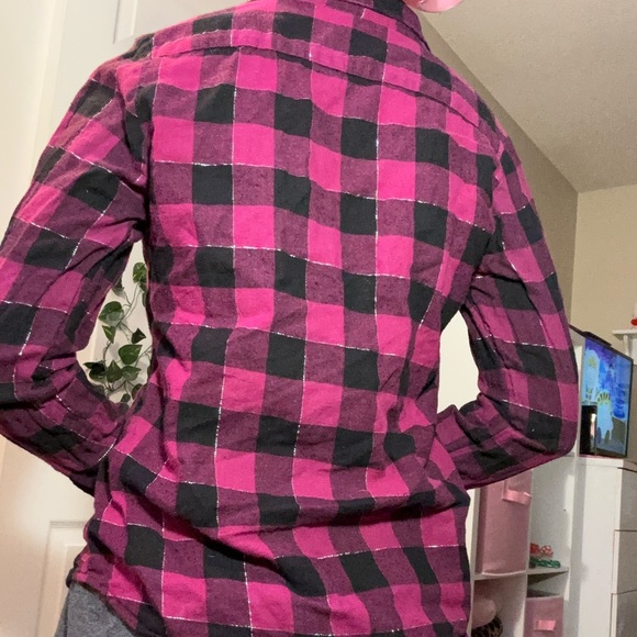 glittery black and pink flannel - Picture 3 of 3